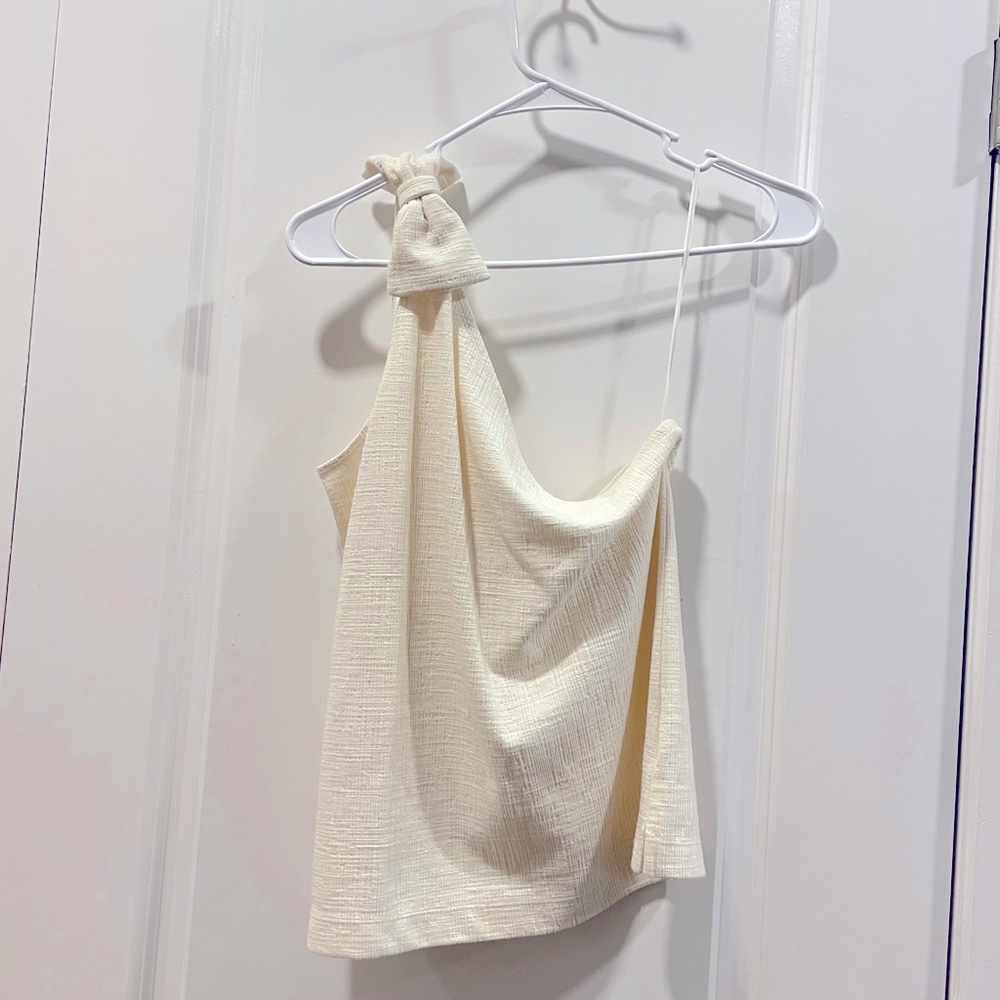 J Crew Fact One Shoulder Bow Top